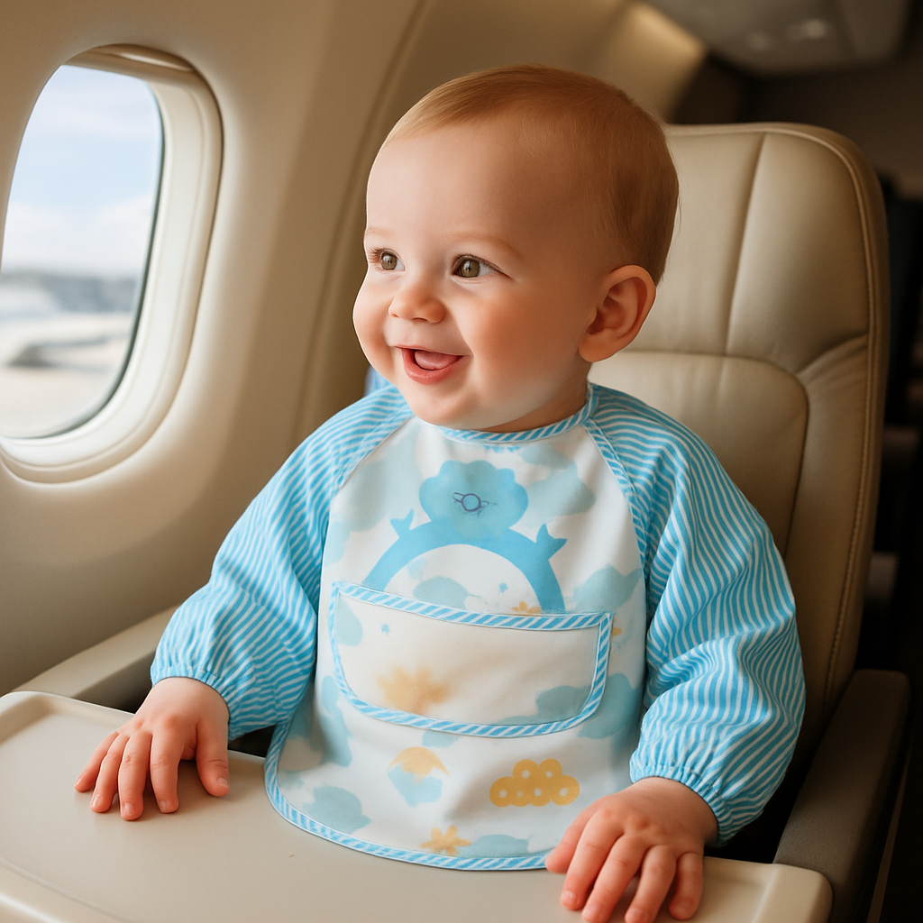 Bavoir manche longue imperméable Benoit bleu