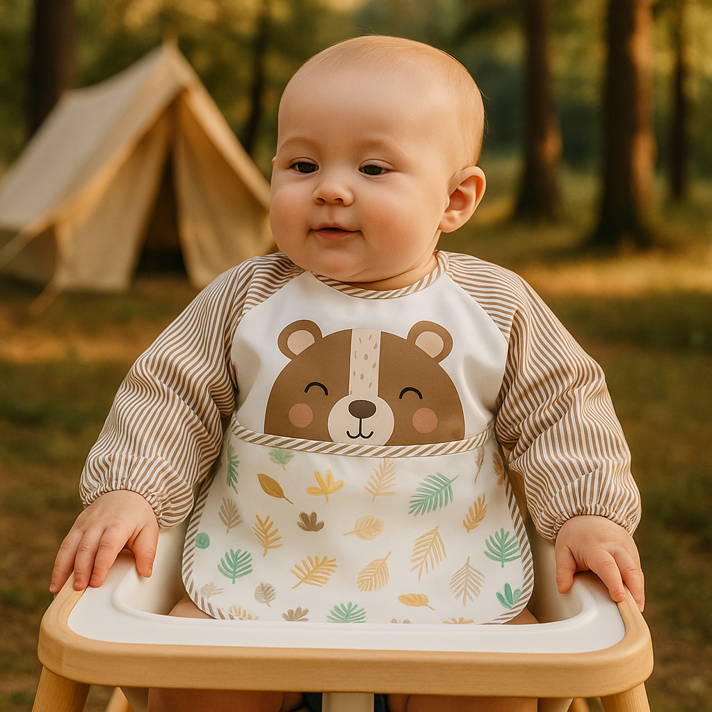 Bavoir manche longue imperméable Benoit brun