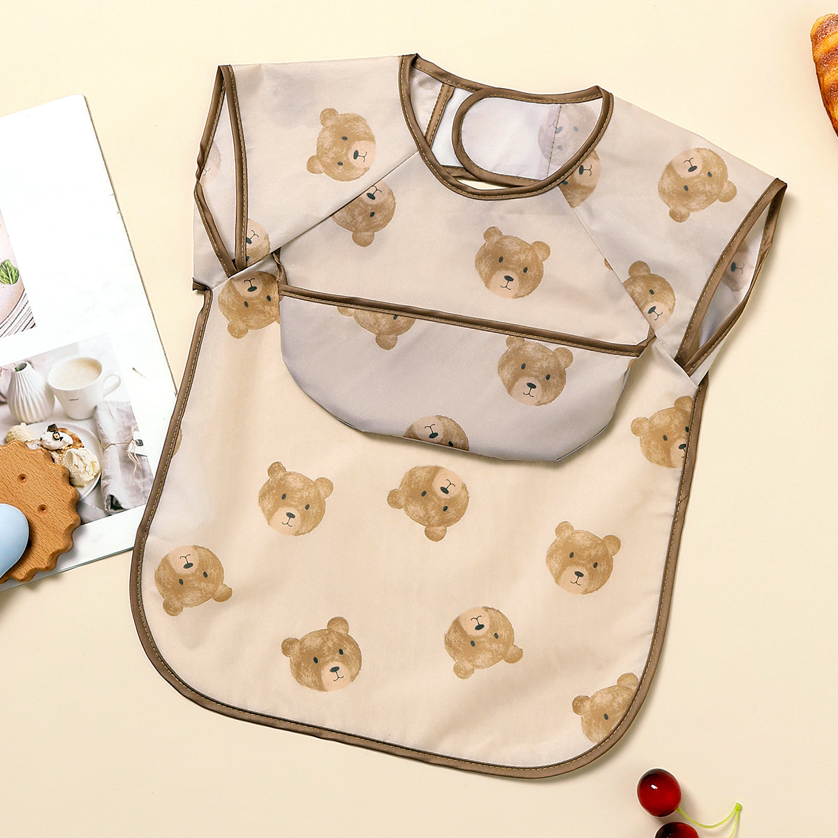 Bavoir pour bébé Lorraine brun