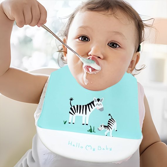 Bavoir pour bébé collection animaux safari vert