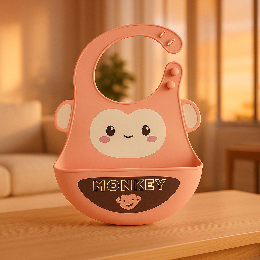 Bavoir pour bébé imperméable animaux singe