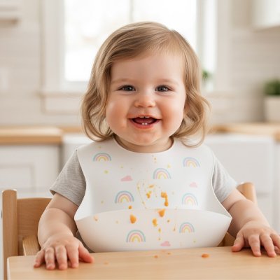 Bavoir silicone blanc