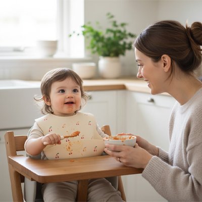 Bavoir silicone cerise