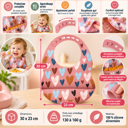 Bavoir silicone dimensions