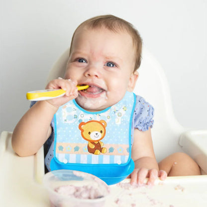 Bavoir Bébé imperméable Bleu Ourson