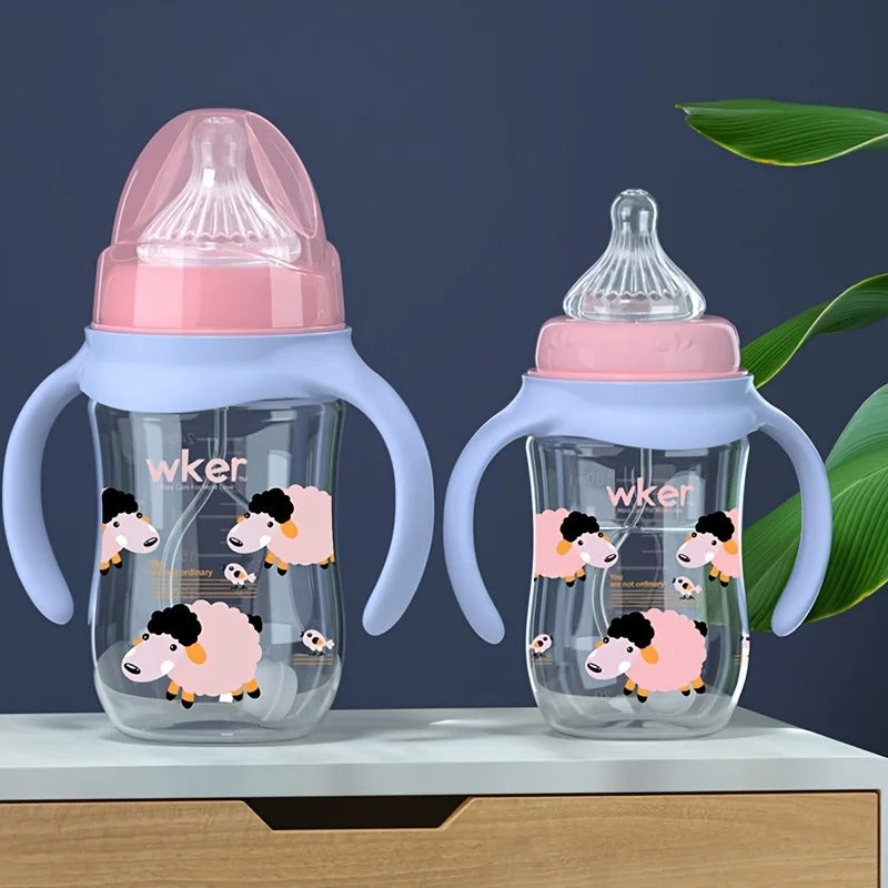 Biberon Large Ouverture 300ml couvercle rose