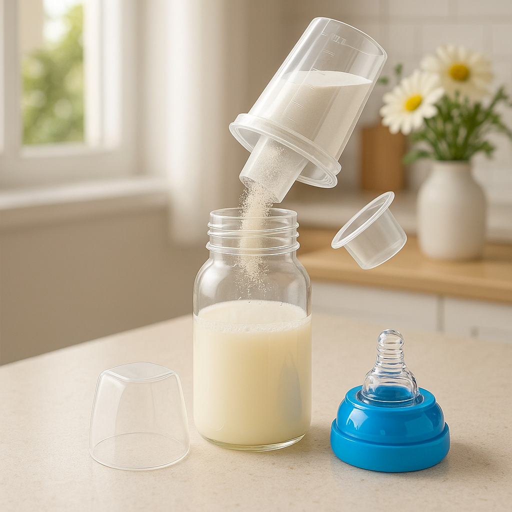 Boite doseuse lait Marie Pierre avec bouteille