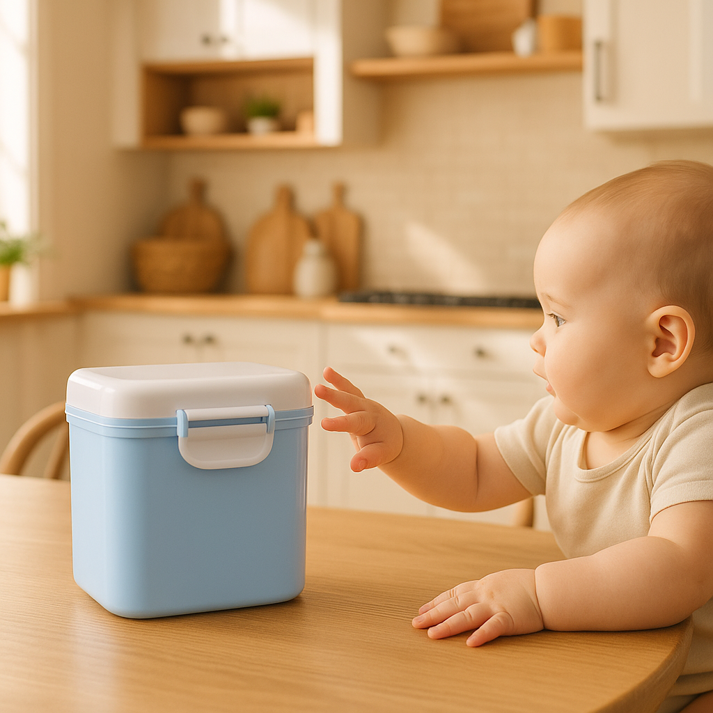 Boite doseuse lait Martine grande bleu