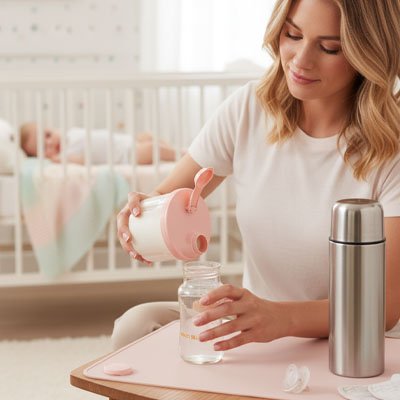 Boite doseuse lait-PréciBiberon avec bébé