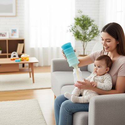 Boite doseuse lait bleu pâle