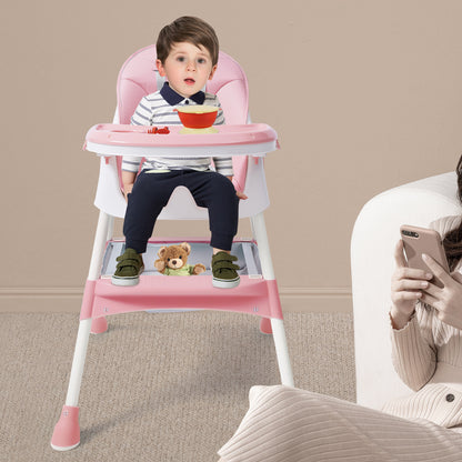 Chaise haute bébé Roxanne™ amovible avec repose pied rose