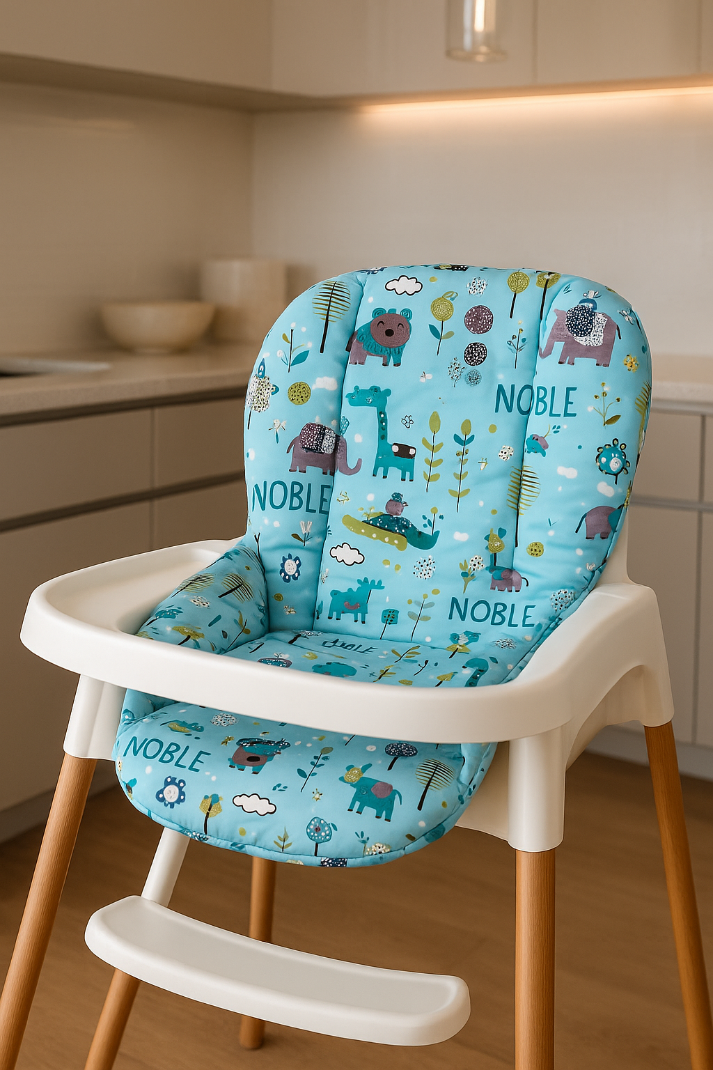 Coussin chaise haute Ultra confortable bleu