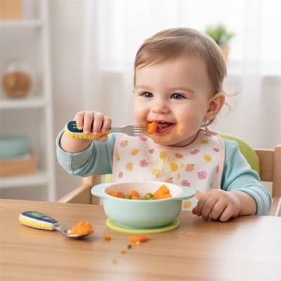 Couvert bébé Ergonomique Isabelle avec carotte 