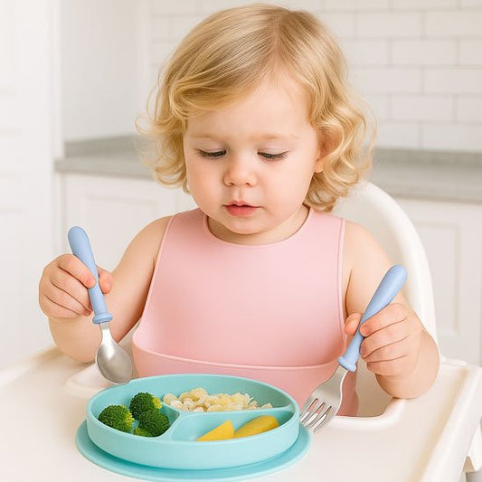 Couvert bébé​ Ergonomique bleu France