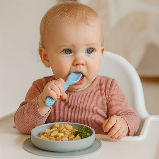 Couvert bébé Ergonomique souple avec patate
