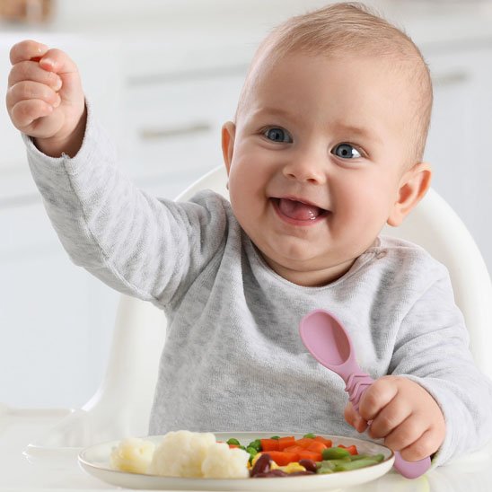 Couvert bébé Ergonomique souple rose