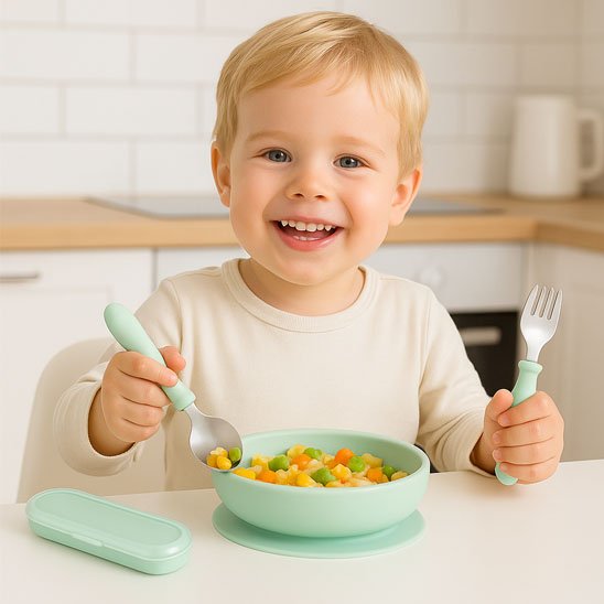 Couvert bébé​ Ergonomique vert France