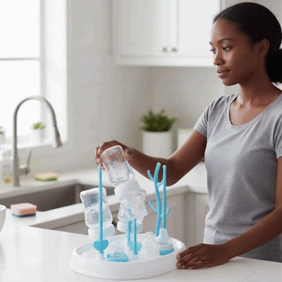 Egouttoir biberon Mélodie blanc