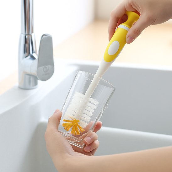 Goupillon biberon EcoClean brosse bout-jaune