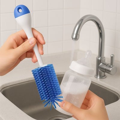 Goupillon biberon ErgoPur bleu foncé