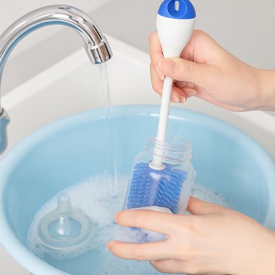 Goupillon biberon ErgoPur bleu