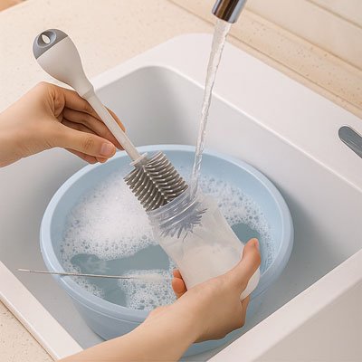 Goupillon biberon ErgoPur gris