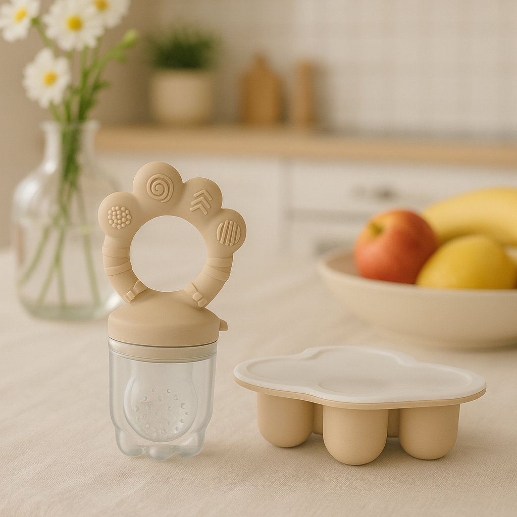 Grignoteuse bébé frisette beige pâle