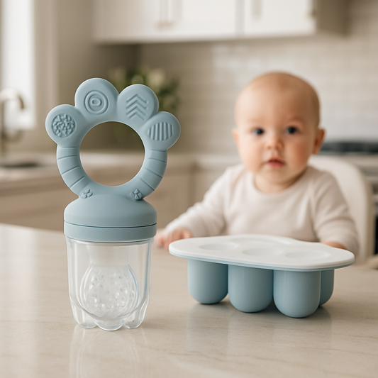 Grignoteuse bébé frisette bleu