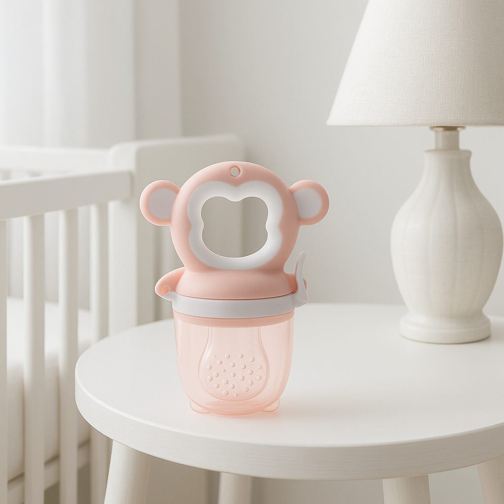 Grignoteuse bébé singe rose