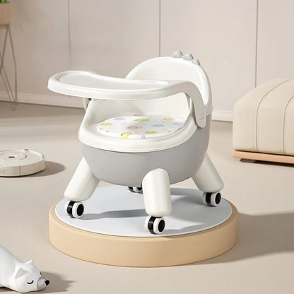 Réhausseur-chaise bébé Ergonomique évolutif grisavec roulettes