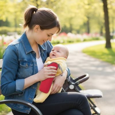Sac isotherme bébé biberon réconfortant rouge