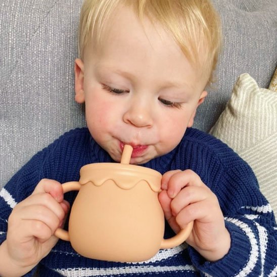 Verre bébé Antidérapant Incassable orange