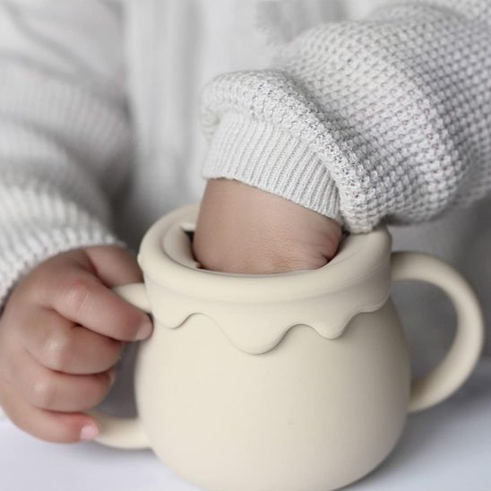 Verre bébé Antidérapant Incassable blanc