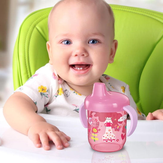 Verre bébé Antidérapant Durable rose