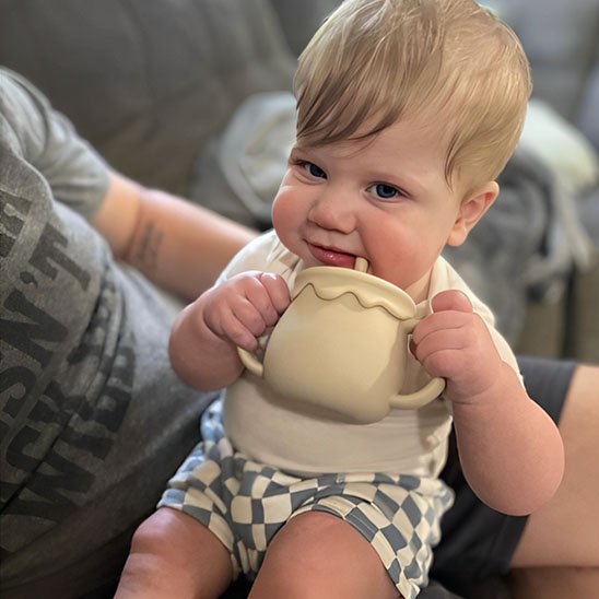 Verre bébé Antidérapant Incassable beige