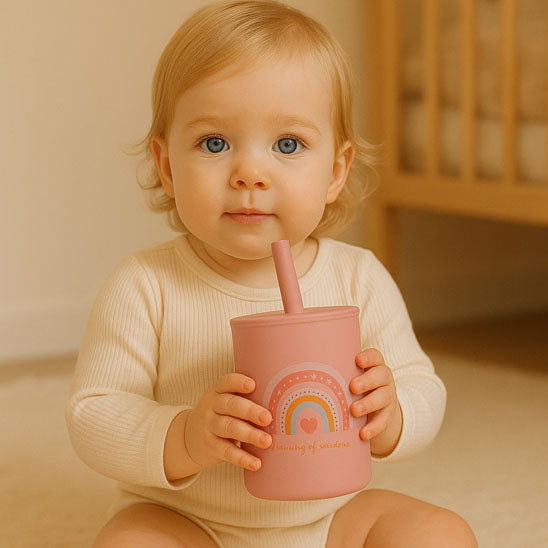 Verre bébé divertissant rose pâle