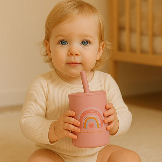 Verre bébé divertissant rose pâle