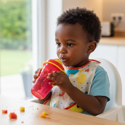Verre bébé antifuite rouge