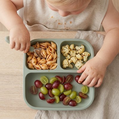 Assiette bébé ventouse Repas autonomes sans renversements-vert 