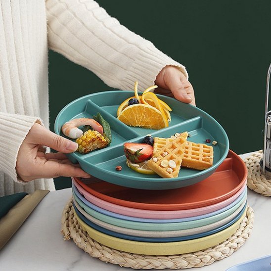 Assiette bébé silicone antidérapante ventouse multicolore