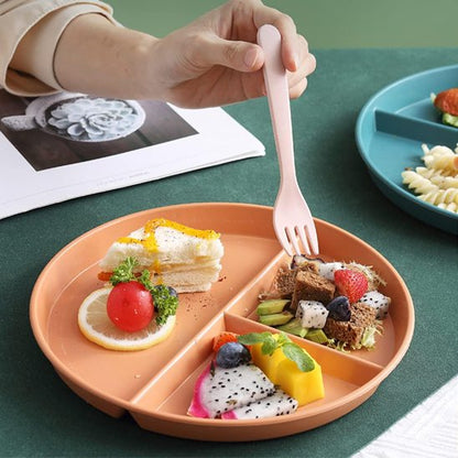 Assiette bébé silicone antidérapante ventouse orange