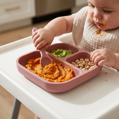 Assiette bébé ventouse Repas autonomes sans renversements avec puré