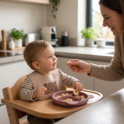 Assiette bébé ventouse ventouse anti renversement rose