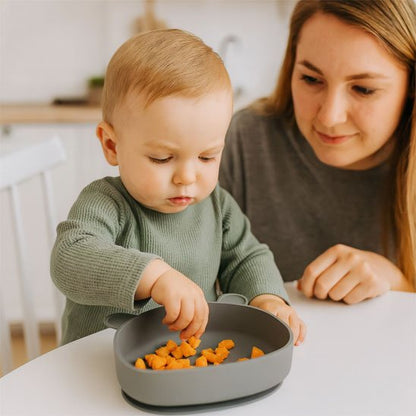 Assiette bébé ventouse antidérapante-ourson avec collation