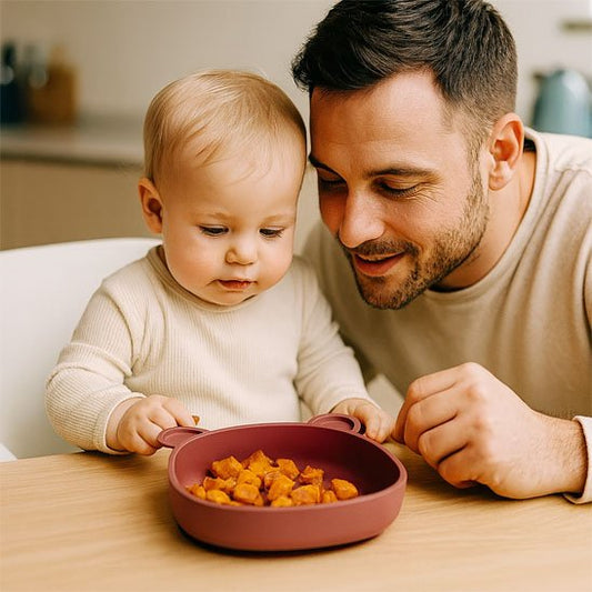Assiette bébé ventouse antidérapente-ourson-rose 