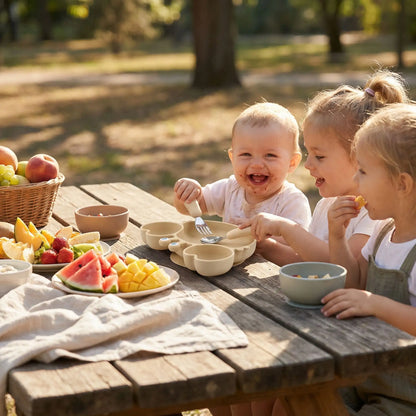 Assiette crabe bébé beige