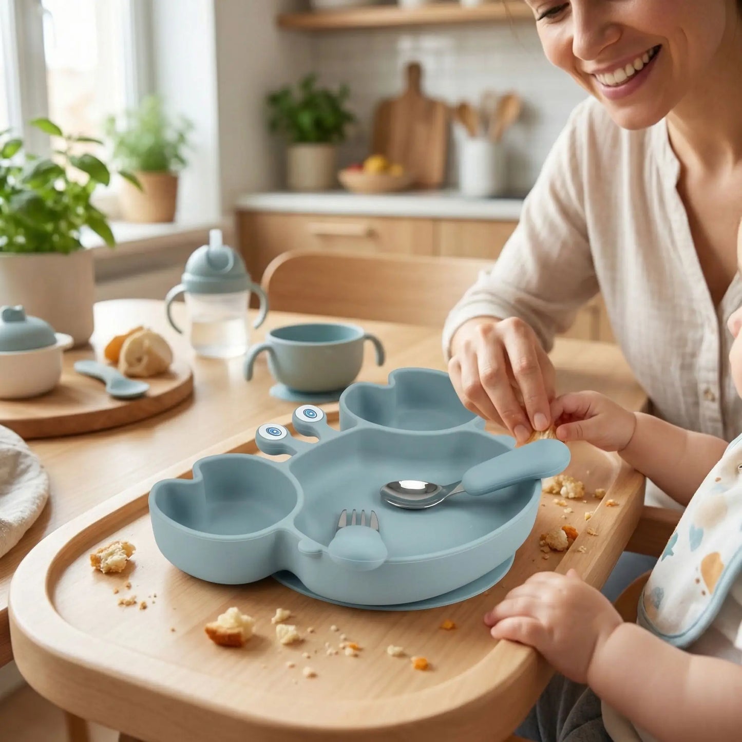 Assiette crabe bebe | Antidérapante Silicone Sans BPA
