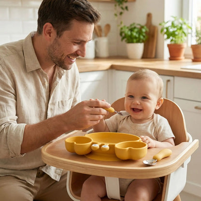 Assiette crabe bébé jaune
