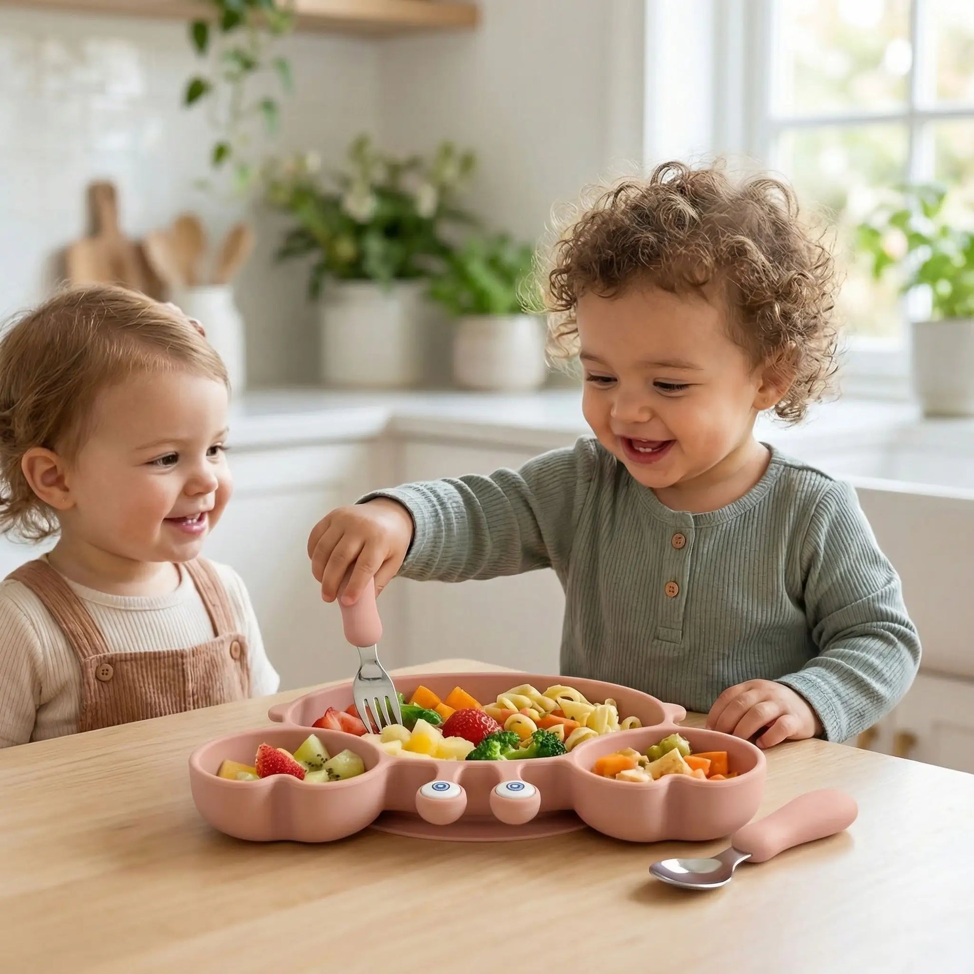 Assiette crabe bébé rose