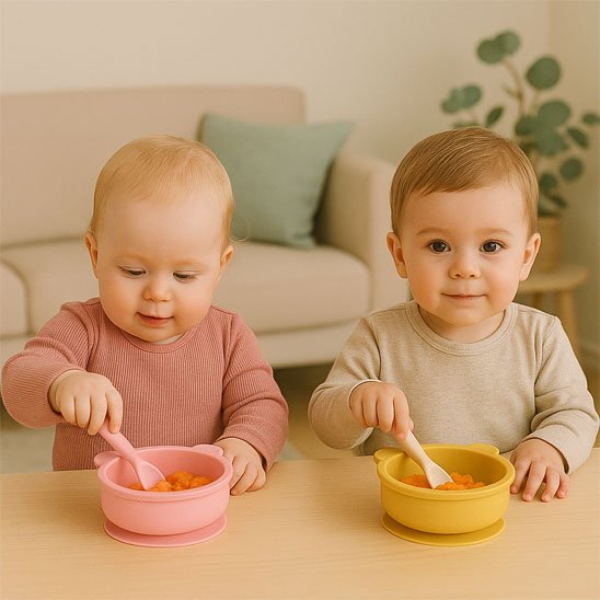 Assiette pour bebe Chanelle avec cuillere